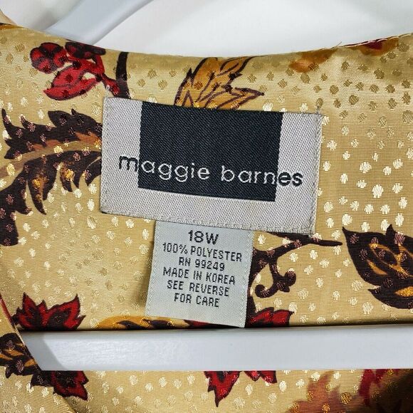 Vintage Maggie Barnes Plus Size 18 Floral Short Sleeve Button Blouse Top - Picture 4 of 5